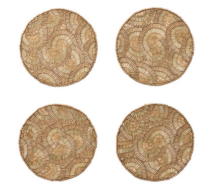Snevayig Lune Coaster in Gold, Set of 4 in a Gift Bag