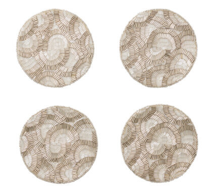 Snevayig Lune Coaster in Silver, Set of 4 in a Gift Bag