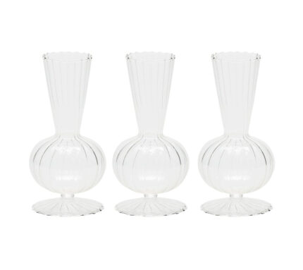 Snevayig Tess Bud Vase in Clear, Set of 3 in a Box