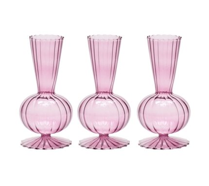 Snevayig Tess Bud Vase in Lavender, Set of 3 in a Box