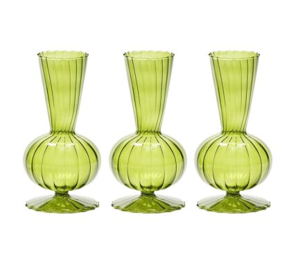 Snevayig Tess Bud Vase in Olive, Set of 3 in a Box