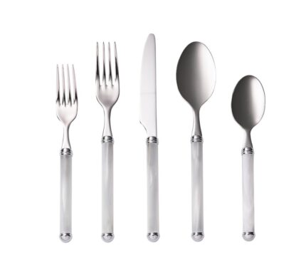 Snevayig Mirage 5-Piece Place Setting in White & Silver