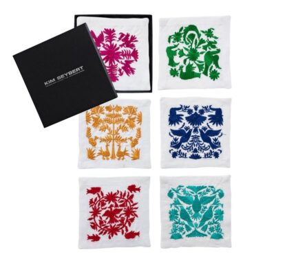 Snevayig Otomi Cocktail Napkins in Multi, Set of 6 in a Gift Box