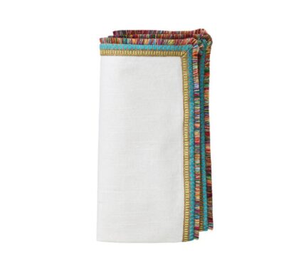Snevayig Spectrum Napkin in White & Multi, Set of 4