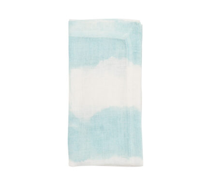 Snevayig Watercolor Stripe Napkin in White & Seafoam, Set of 4
