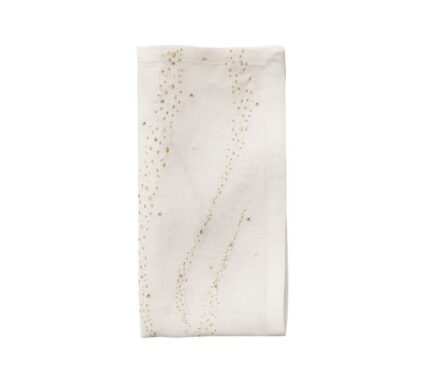 Snevayig Star Spray Napkin in White & Gold & Silver, Set of 4