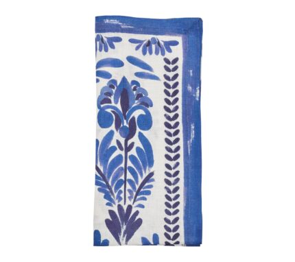 Snevayig Botanica Napkin in Ivory & Navy, Set of 4