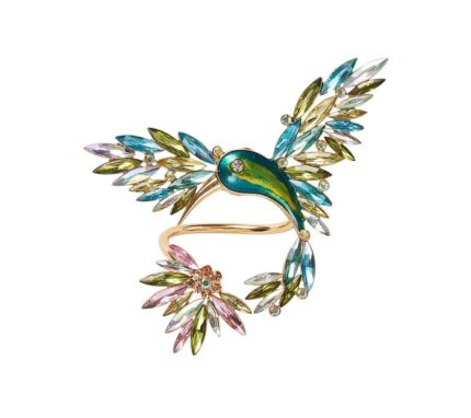 Snevayig Hummingbird Napkin Ring in Multi, Set of 4 in a Gift Box