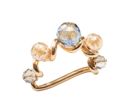 Snevayig Borealis Napkin Ring in Iridescent & Champagne, Set of 4