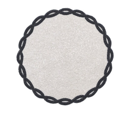Snevayig Infinity Placemat in White & Navy, Set of 4