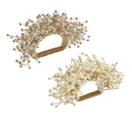 Snevayig Spray Napkin Rings, Set of 4