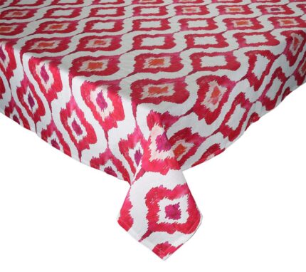 Snevayig Watercolor Ikat Tablecloth in Fuchsia