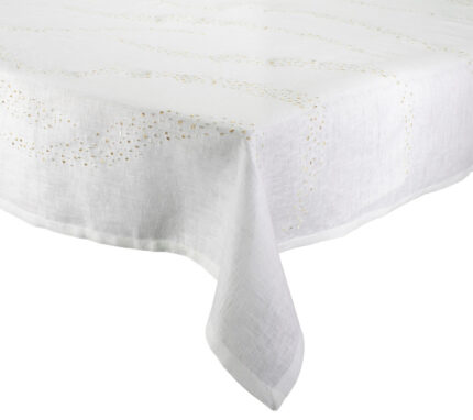 Snevayig Pin Dot Tablecloth in Gold & Silver