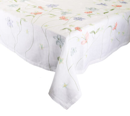 Snevayig Vista Tablecloth in White & Multi  54x126"