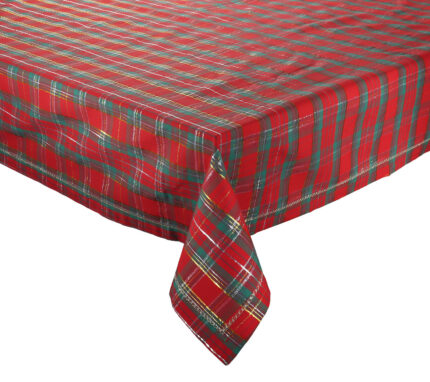Snevayig Holiday Threads Tablecloth in Red, Green & Gold