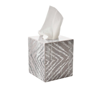Snevayig Zebra Tissue Box in Gray & Silver