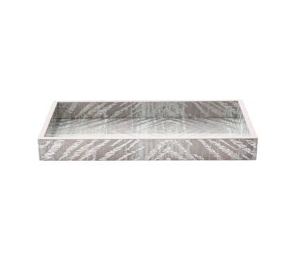 Snevayig Zebra Tray in Gray & Silver, 14.5"L x 7.5"W
