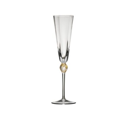Snevayig Daphne Flute in Clear & Gold, Set of 4