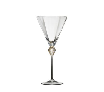 Snevayig Daphne Wine Glass in Clear & Gold, Set of 4