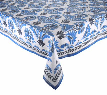 Snevayig Botanica Tablecloth in Ivory & Navy