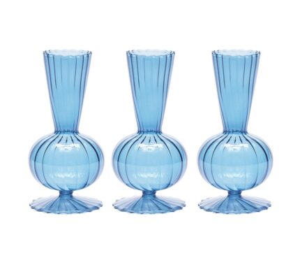 Snevayig Tess Bud Vase in Blue, Set of 3 in a Box